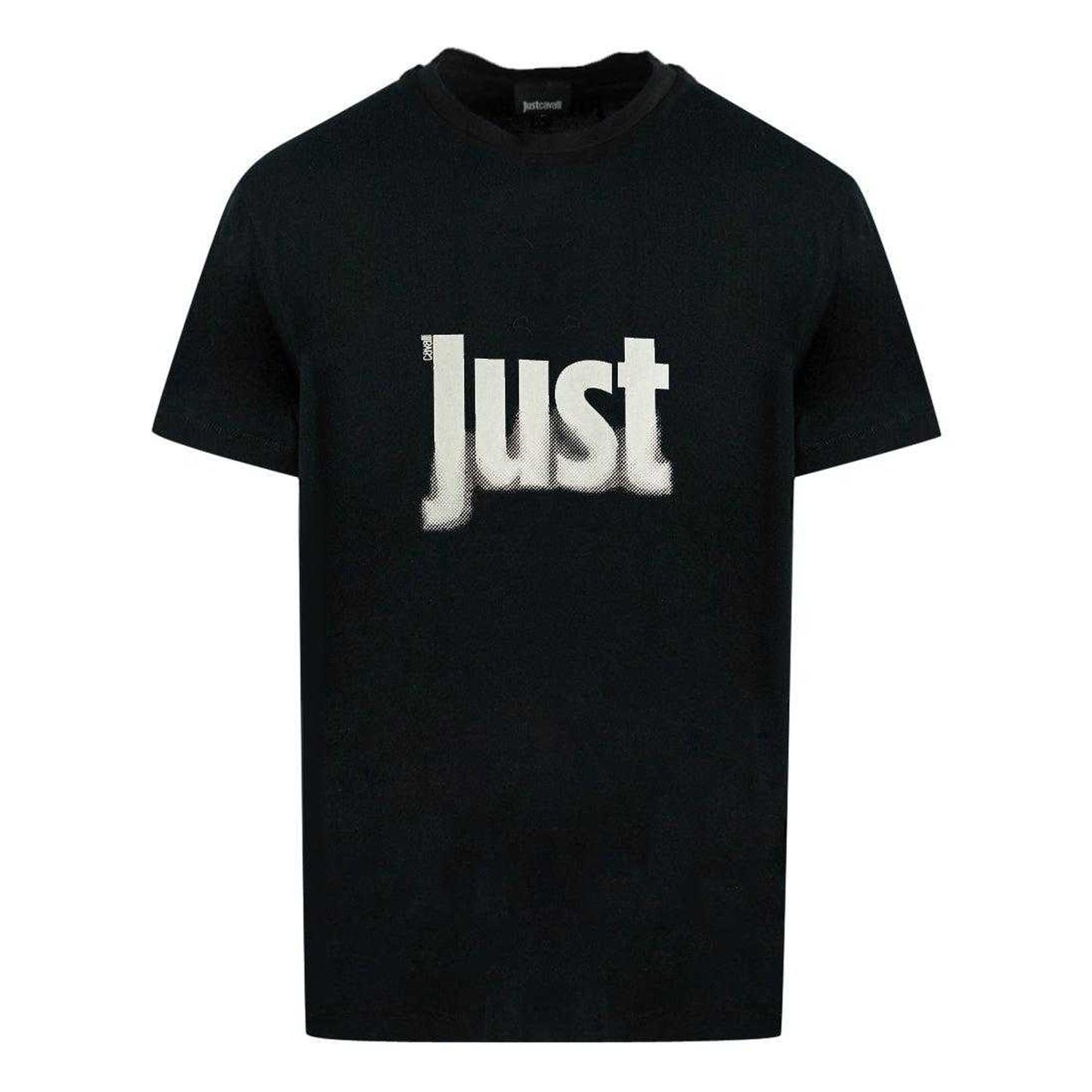 Black - Front - Just Cavalli Mens Faded Logo T-Shirt