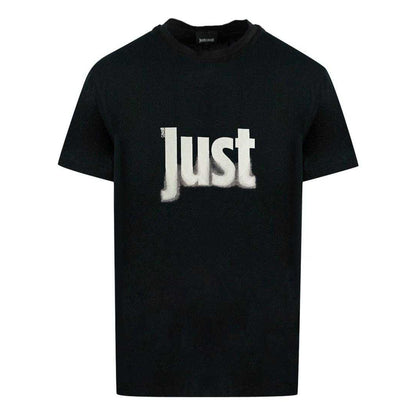 Black - Front - Just Cavalli Mens Faded Logo T-Shirt