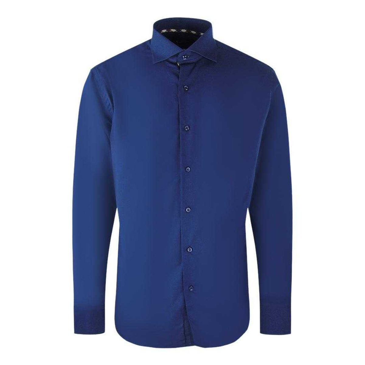 Navy Blue - Front - Aquascutum Mens Logo Branded Long-Sleeved Shirt
