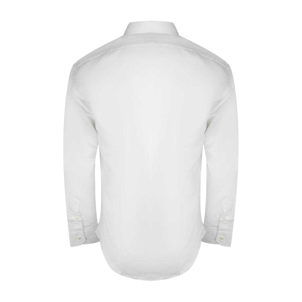 White - Back - Aquascutum Mens Plain Branded Long-Sleeved Shirt