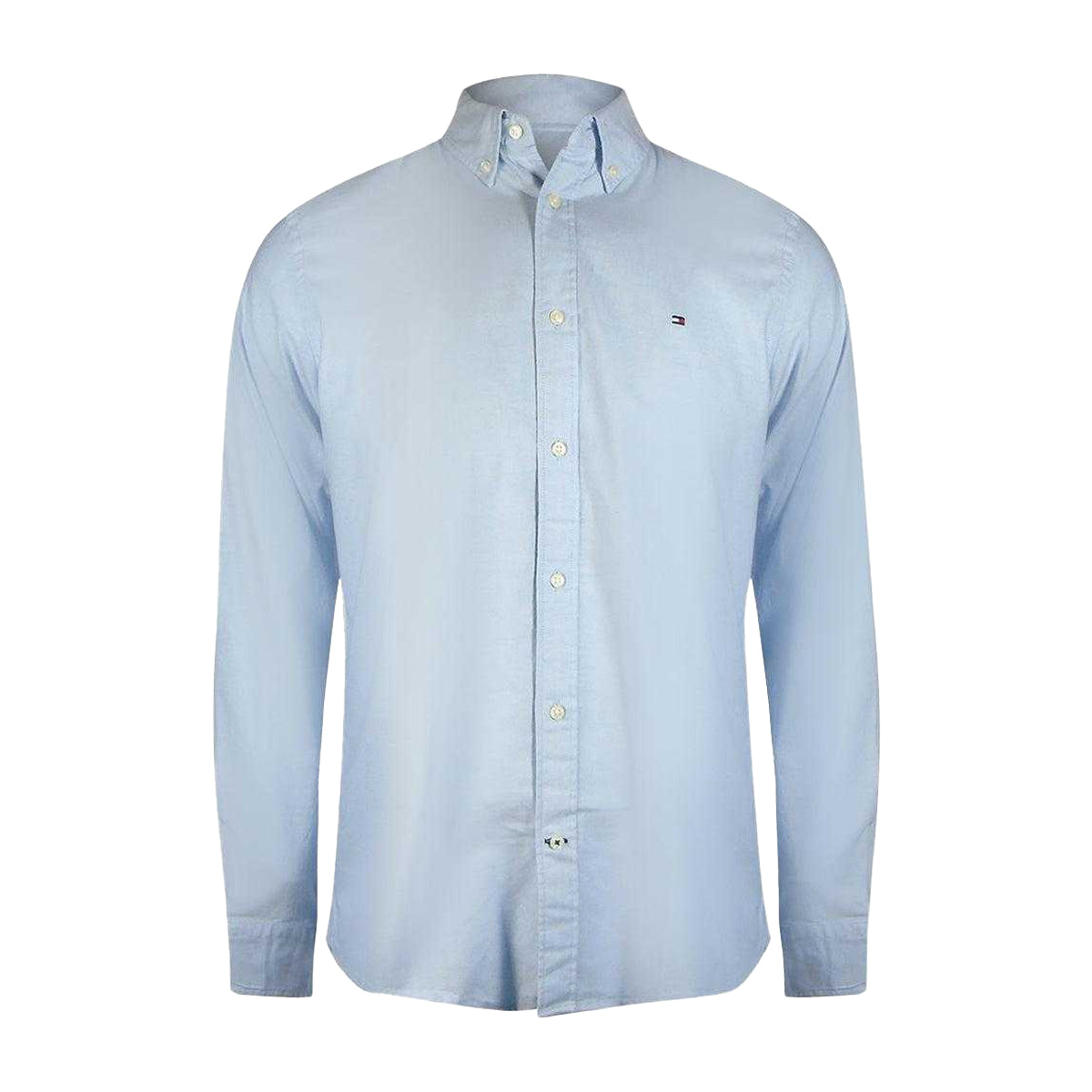 Light Blue - Front - Tommy Hilfiger Mens Plain Oxford Shirt