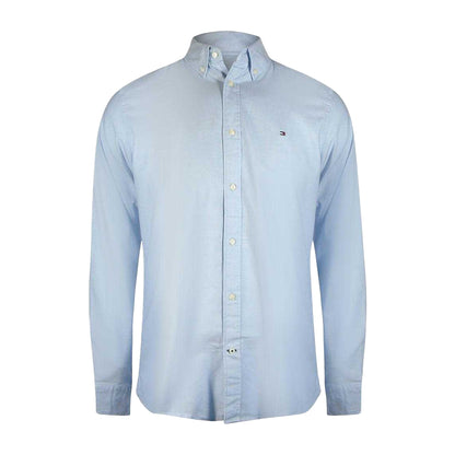 Light Blue - Front - Tommy Hilfiger Mens Plain Oxford Shirt