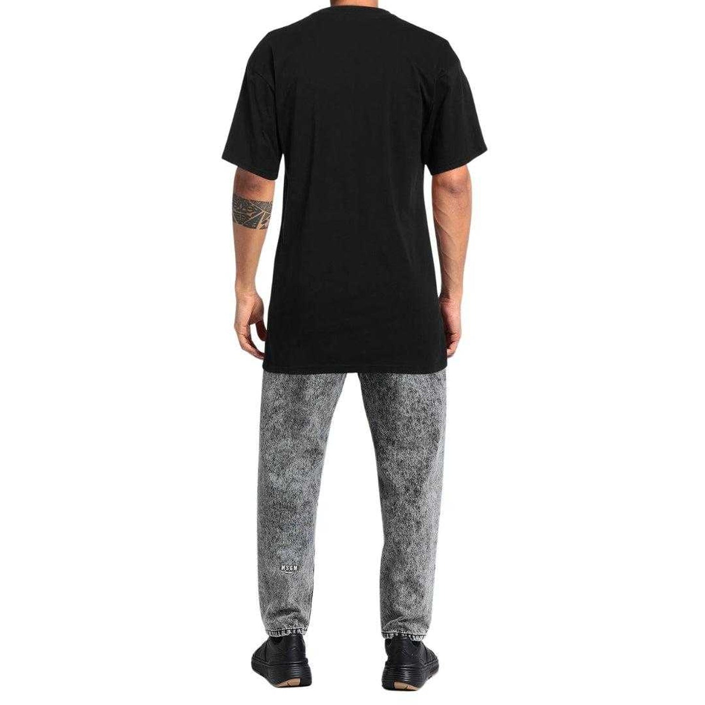 Black - Back - Moschino Unisex Adult Swim Logo Cotton T-Shirt