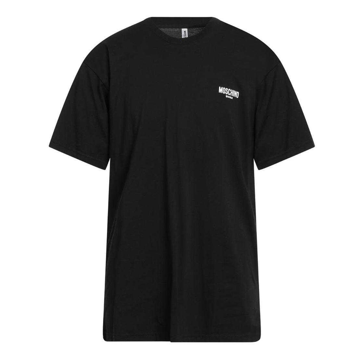 Black - Front - Moschino Unisex Adult Swim Logo Cotton T-Shirt