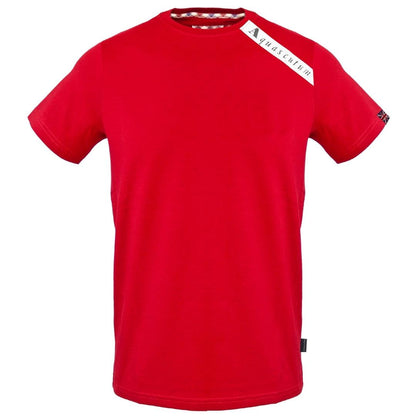 Red - Front - Aquascutum Mens Logo Branded Shoulder T-Shirt