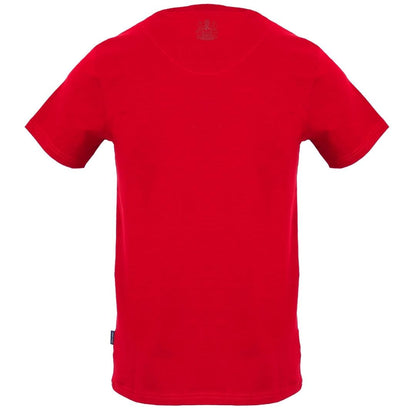 Red - Back - Aquascutum Mens Logo Branded Shoulder T-Shirt