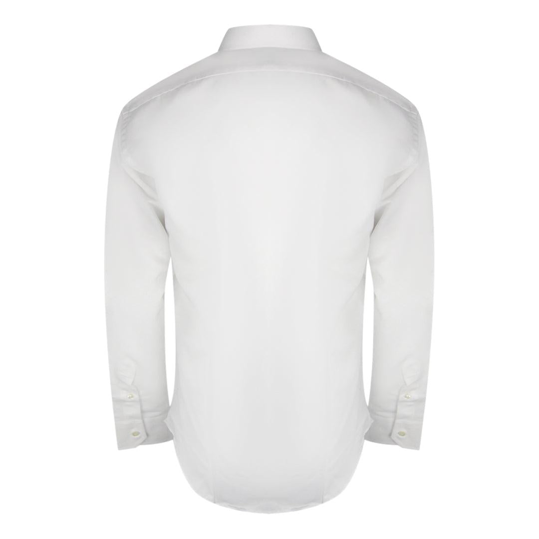 White - Back - Aquascutum Mens Plain Logo Long-Sleeved Shirt