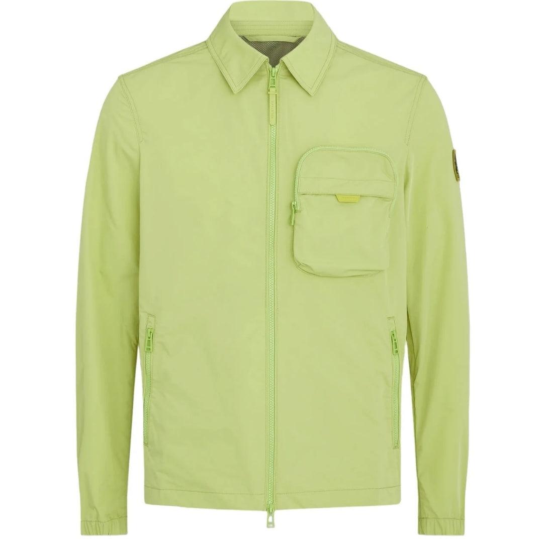 Lime Green - Front - Belstaff Mens Plain Overshirt