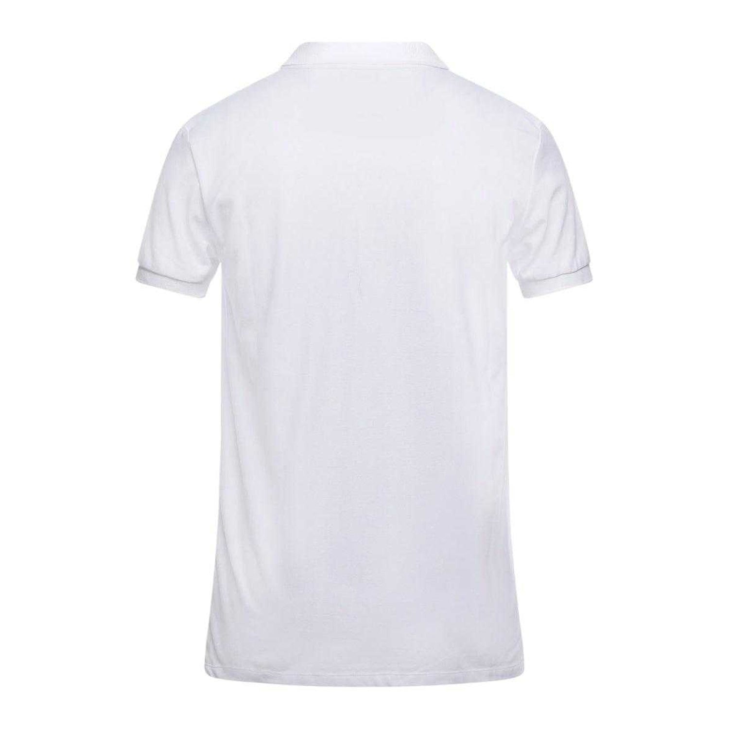 White - Back - Diesel Mens T-Harry Zip Neck Polo Shirt