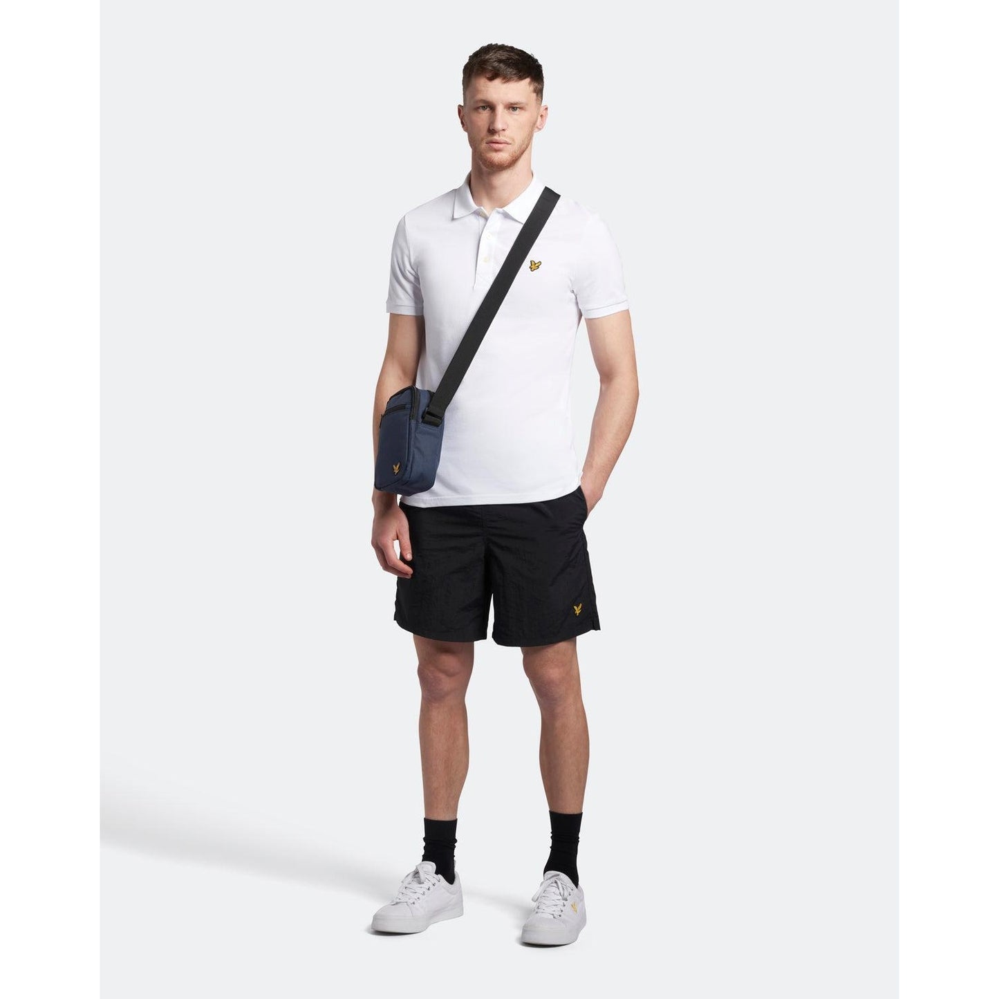 Grey-White - Lifestyle - Lyle & Scott Mens Logo Polo Shirt