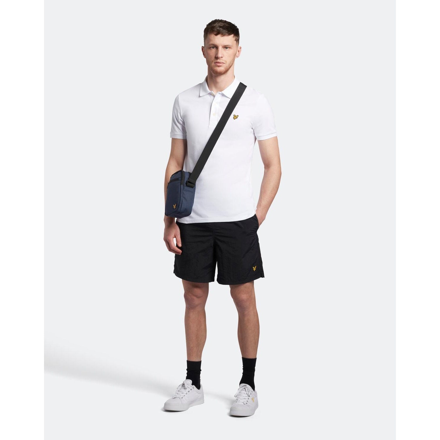 Grey-White - Lifestyle - Lyle & Scott Mens Logo Polo Shirt