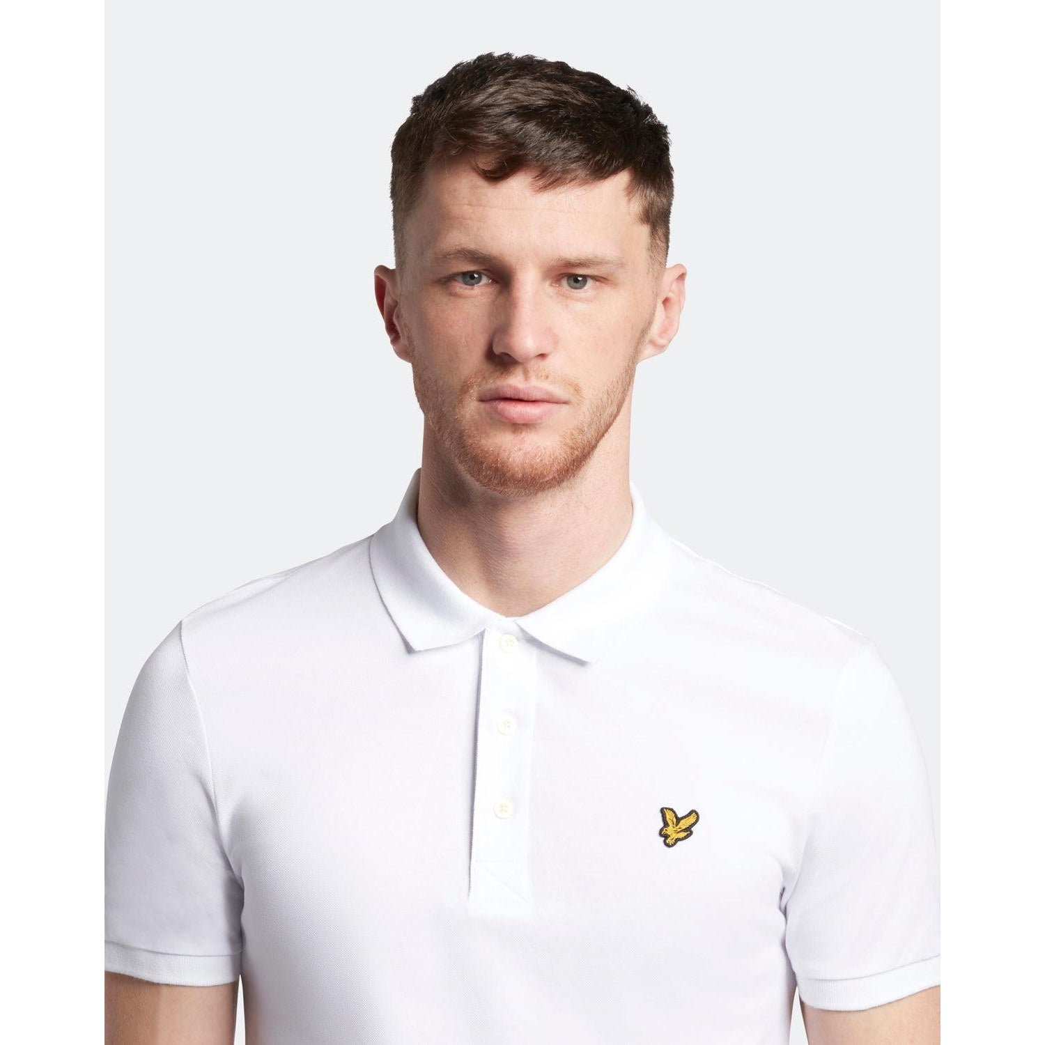 Grey-White - Back - Lyle & Scott Mens Logo Polo Shirt