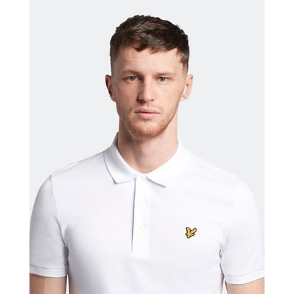 Grey-White - Back - Lyle & Scott Mens Logo Polo Shirt