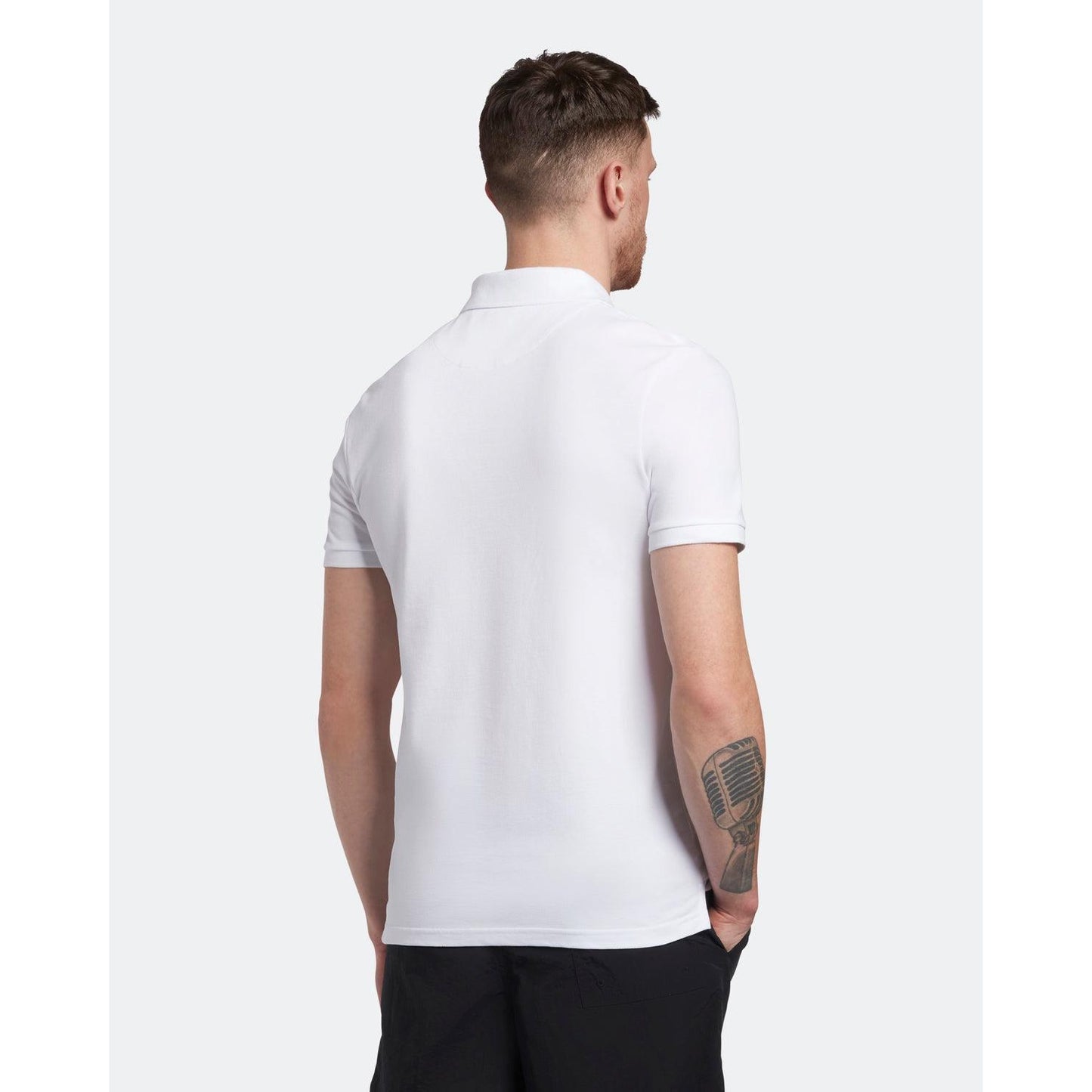 Grey-White - Side - Lyle & Scott Mens Logo Polo Shirt