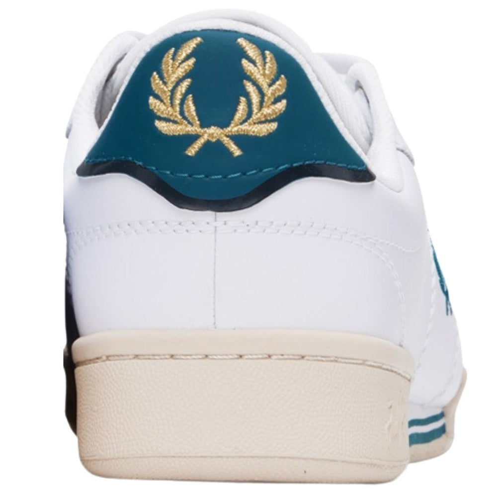 White - Back - Fred Perry Mens Bay Ocean Logo Leather Trainers