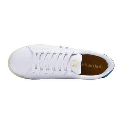 White - Lifestyle - Fred Perry Mens Bay Ocean Logo Leather Trainers