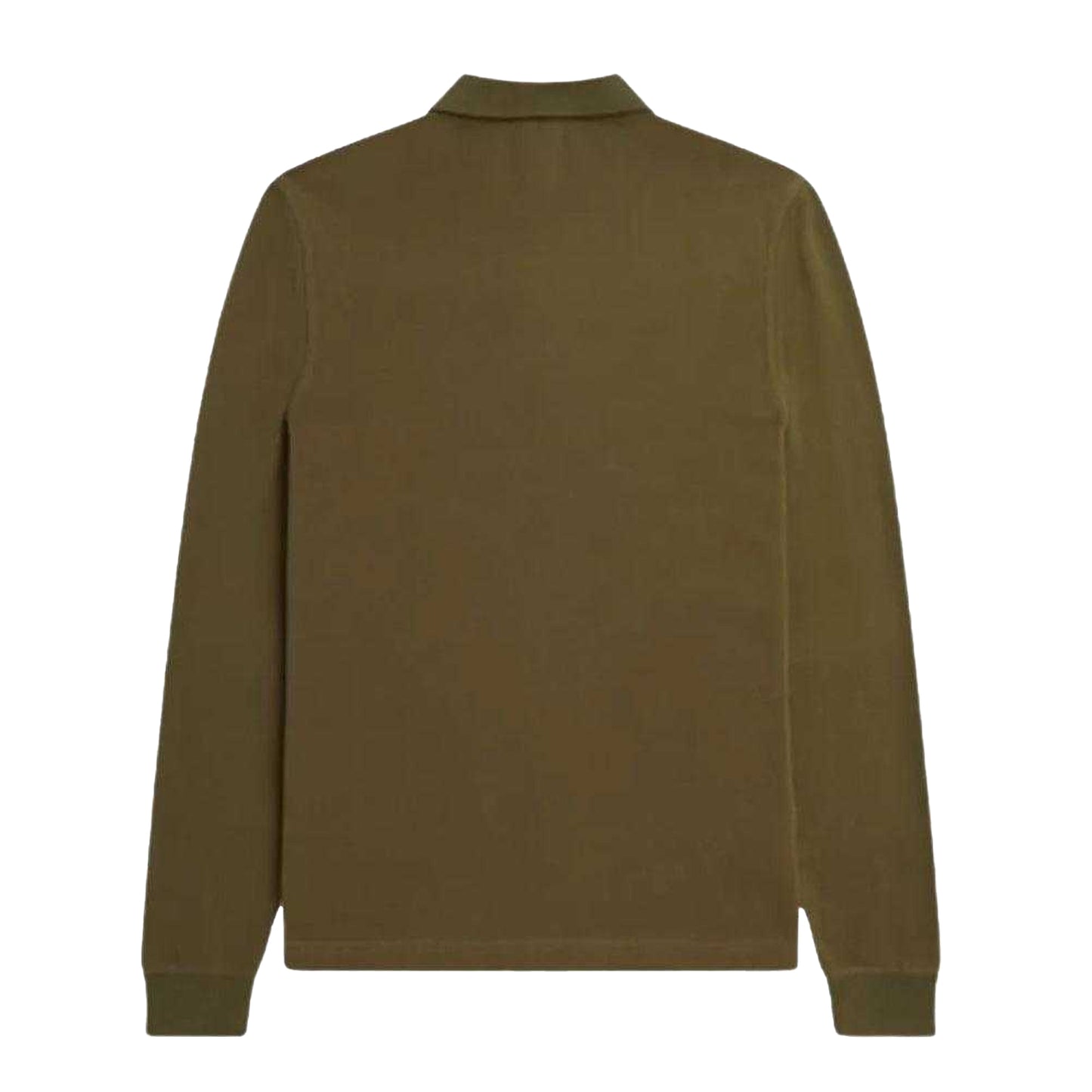 Khaki Green - Back - Fred Perry Unisex Adult Plain Long-Sleeved Polo Shirt