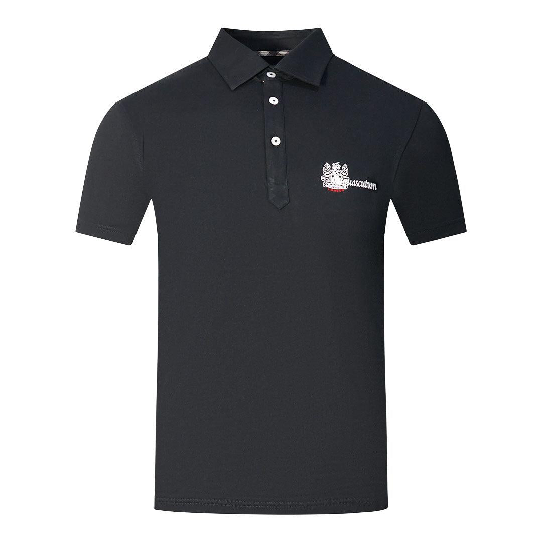 Black-White - Front - Aquascutum Unisex Adult Aldis London Logo Polo Shirt