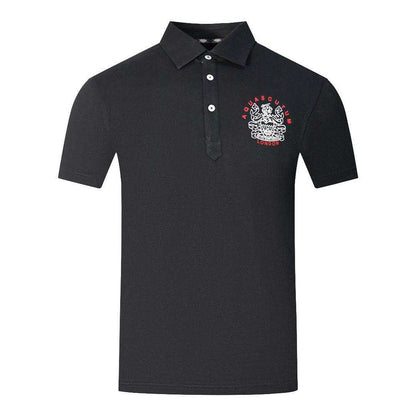 Black - Front - Aquascutum Unisex Adult Aldis London Logo Polo Shirt