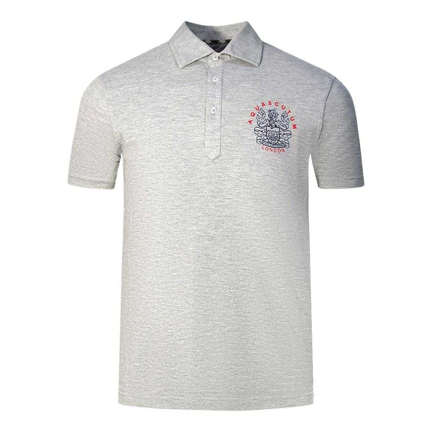 Grey - Front - Aquascutum Unisex Adult Aldis London Logo Polo Shirt