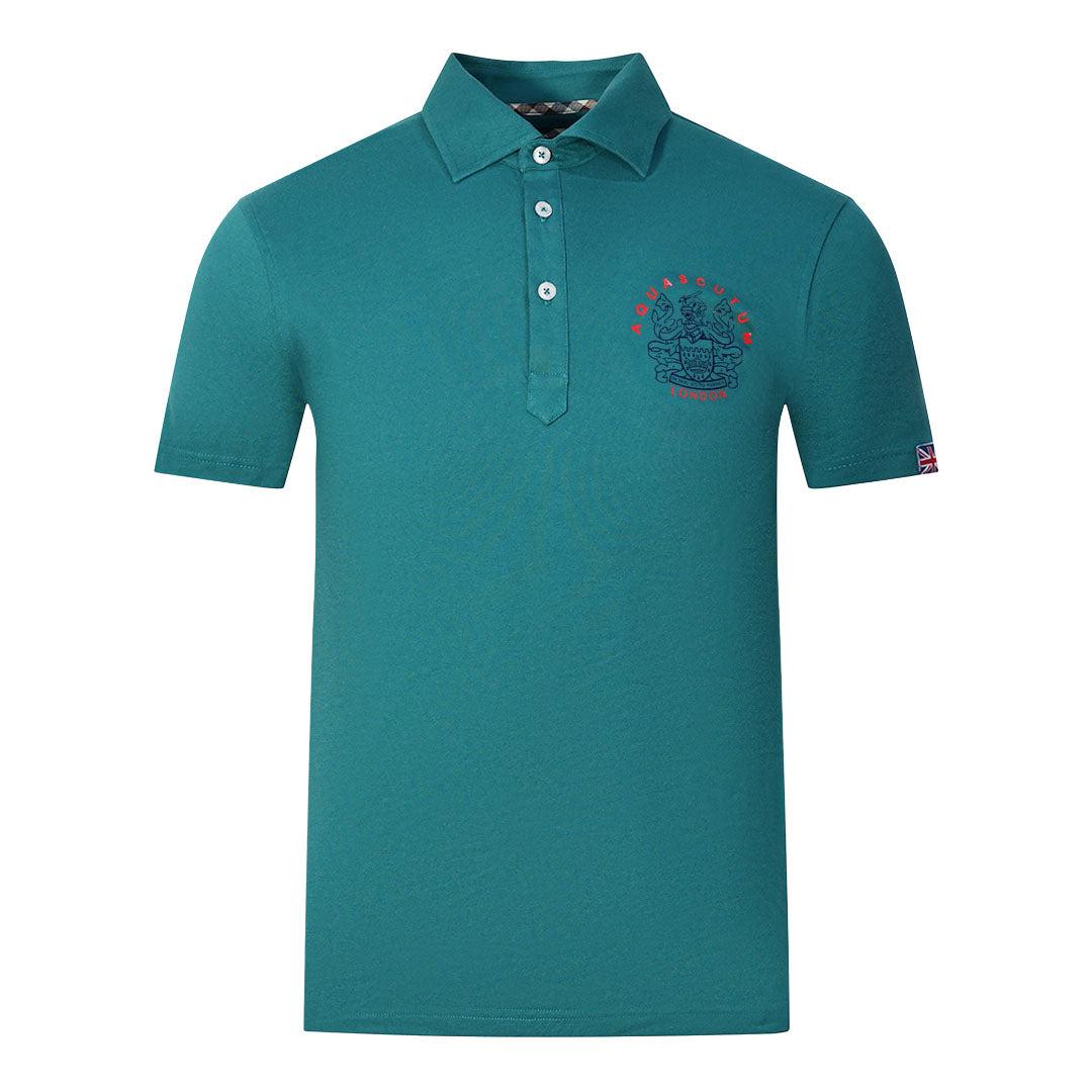 Sea Green - Front - Aquascutum Unisex Adult Aldis London Logo Polo Shirt