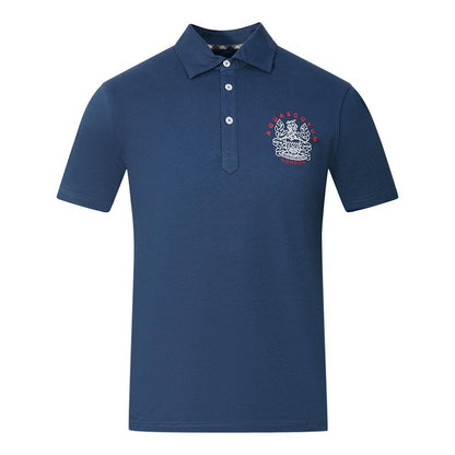 Navy - Front - Aquascutum Unisex Adult Aldis London Logo Polo Shirt