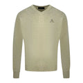 Grey - Front - Aquascutum Mens Logo V Neck Jumper