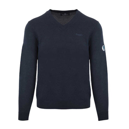 Blue - Front - Aquascutum Mens V Neck Jumper