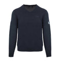 Blue - Front - Aquascutum Mens V Neck Jumper