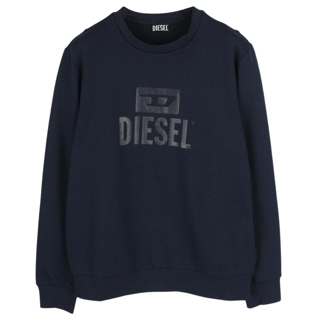 Navy Blue - Front - Diesel Unisex Adult Monotone Logo Sweatshirt
