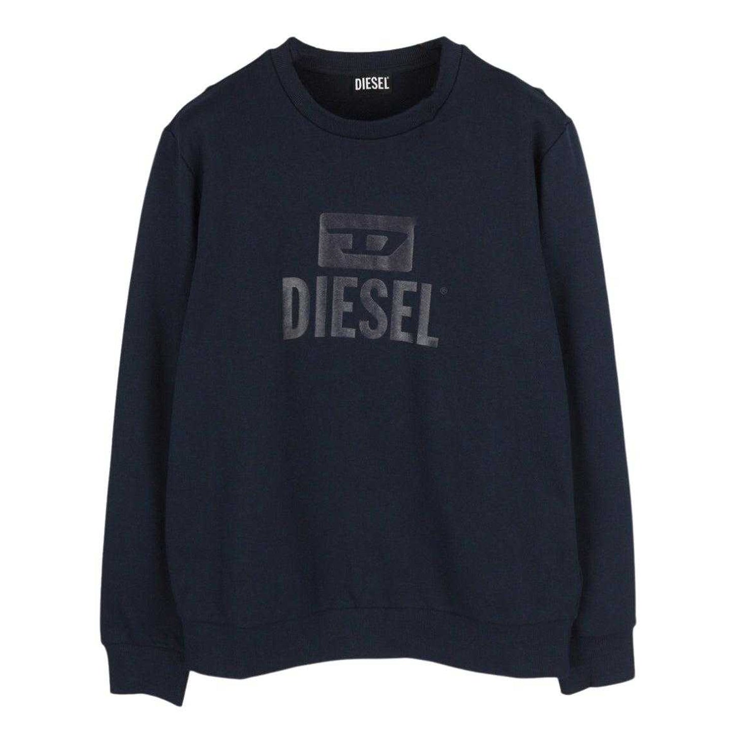 Navy Blue-Navy Blue - Front - Diesel Unisex Adult Monotone Logo Sweatshirt