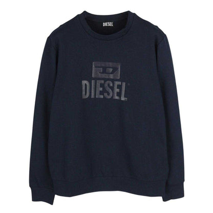 Navy Blue-Navy Blue - Front - Diesel Unisex Adult Monotone Logo Sweatshirt