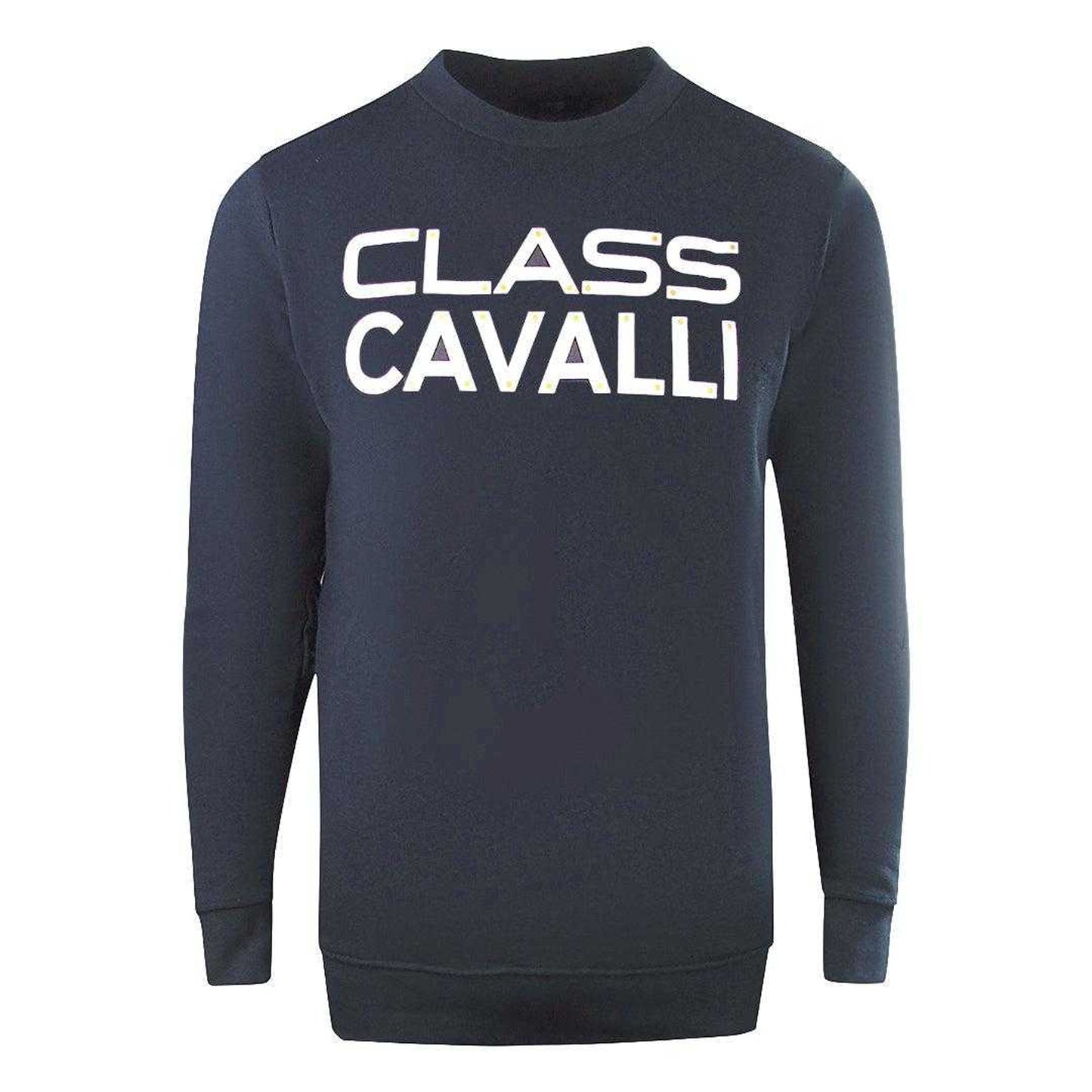 Navy Blue - Front - Cavalli Class Unisex Adult Logo Sweatshirt