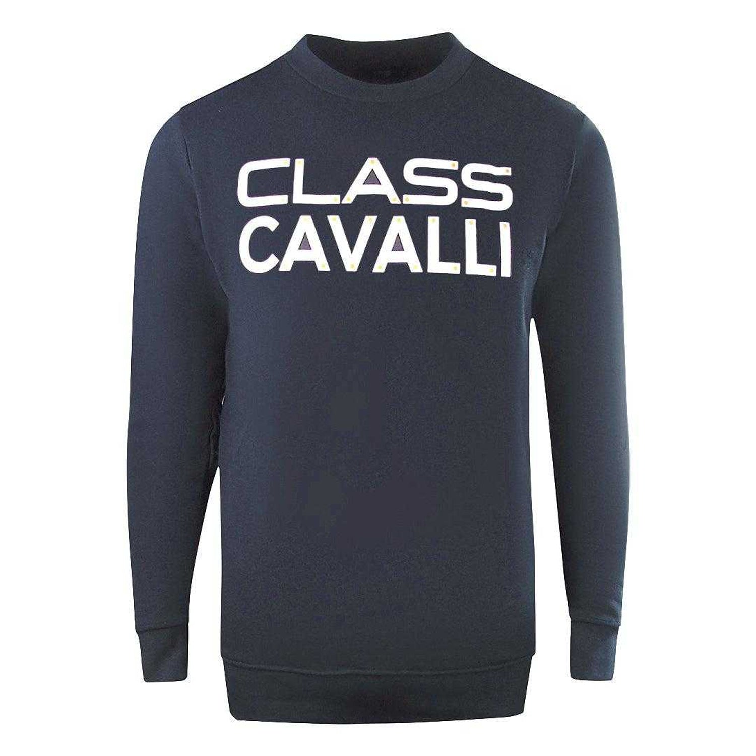 Navy Blue - Front - Cavalli Class Unisex Adult Logo Sweatshirt