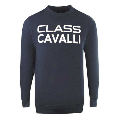 Navy Blue - Front - Cavalli Class Unisex Adult Logo Sweatshirt