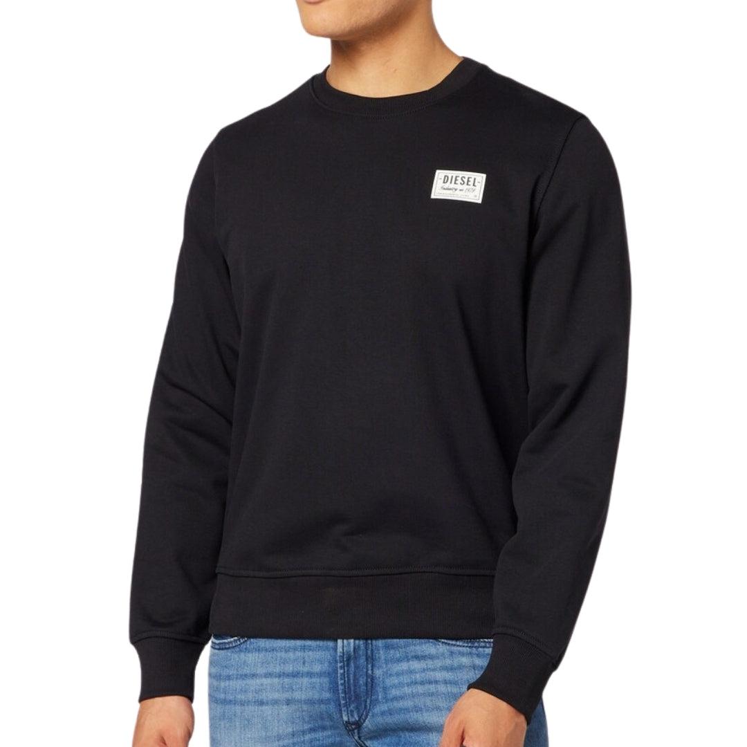 Black-Black - Side - Diesel Unisex Adult Patch Logo Sweatshirt