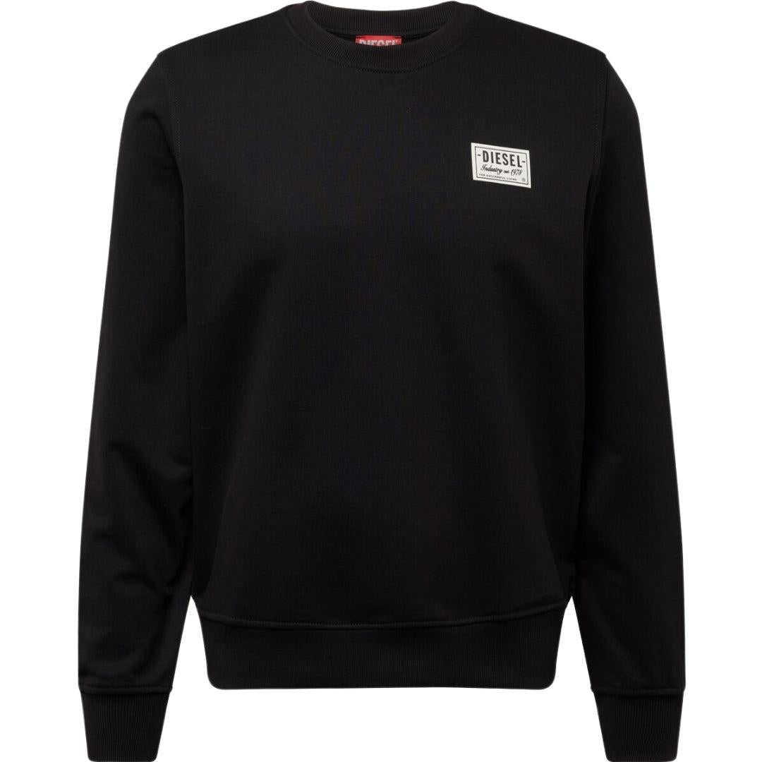 Black-Black - Front - Diesel Unisex Adult Patch Logo Sweatshirt