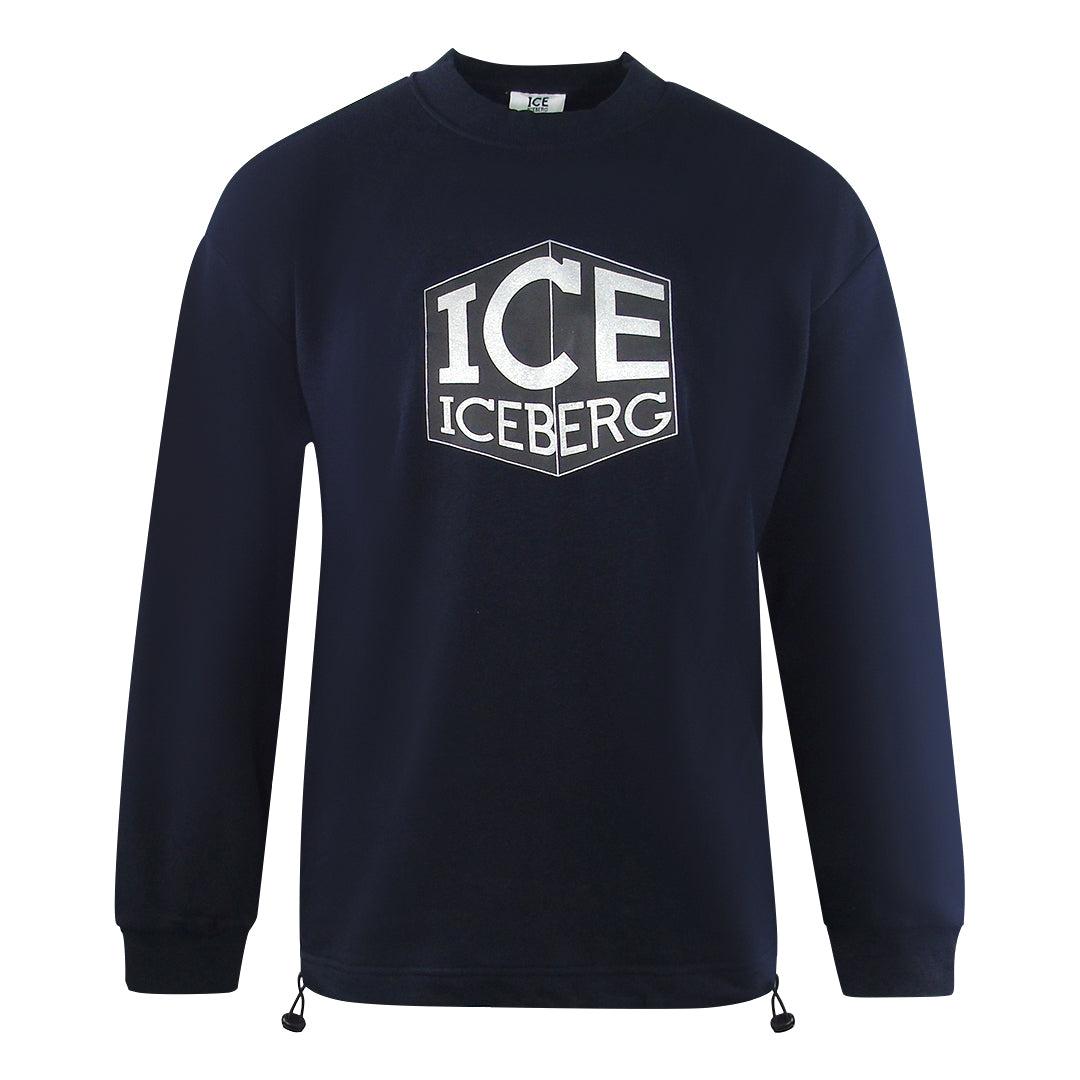 Navy Blue - Front - Ice Iceberg Mens Logo Sweatshirt