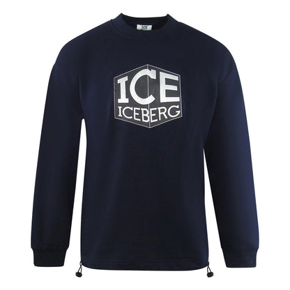 Navy Blue - Front - Ice Iceberg Mens Logo Sweatshirt