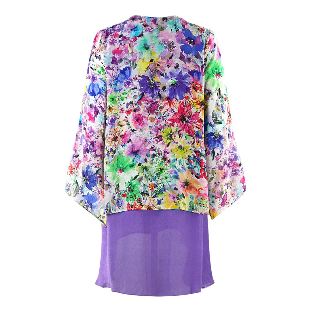 Multicoloured - Back - Inoa Womens-Ladies Tivoli Gardenia Layered Dress