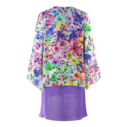 Multicoloured - Back - Inoa Womens-Ladies Tivoli Gardenia Layered Dress