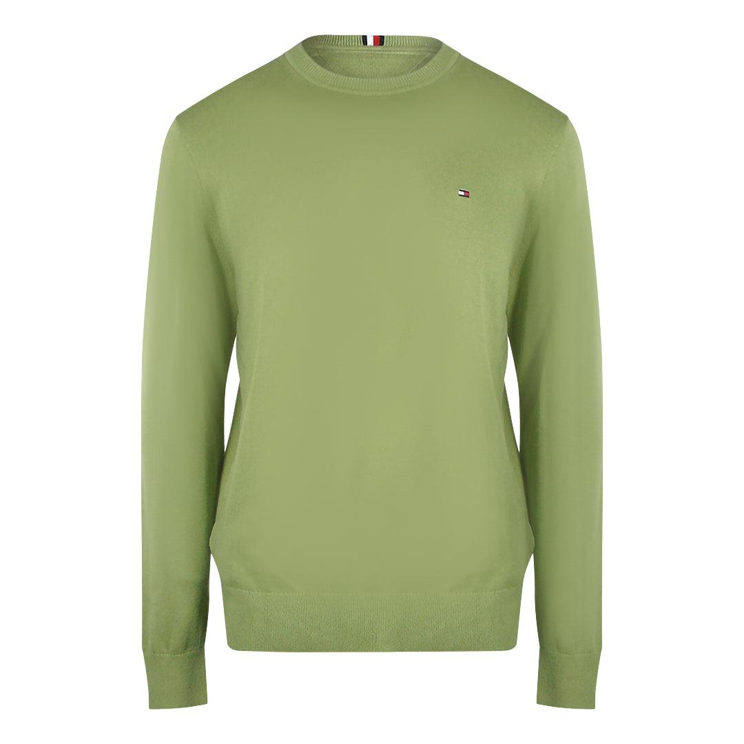Olive Green - Front - Tommy Hilfiger Mens Faded Crew Neck Sweatshirt