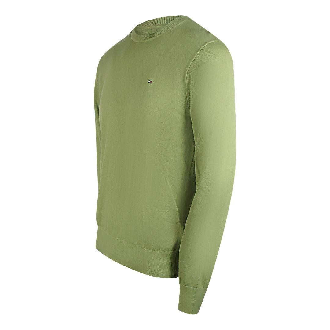 Olive Green - Side - Tommy Hilfiger Mens Faded Crew Neck Sweatshirt