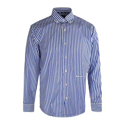 Dark Blue - Front - Aquascutum Mens Striped Long-Sleeved Shirt