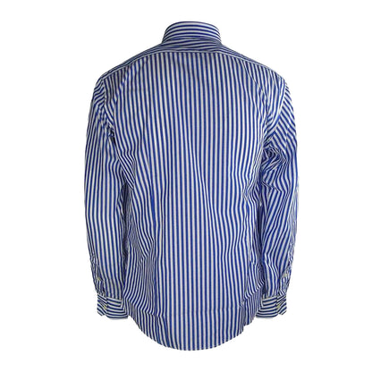 Dark Blue - Back - Aquascutum Mens Striped Long-Sleeved Shirt