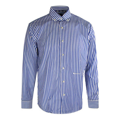 Dark Blue - Pack Shot - Aquascutum Mens Striped Long-Sleeved Shirt