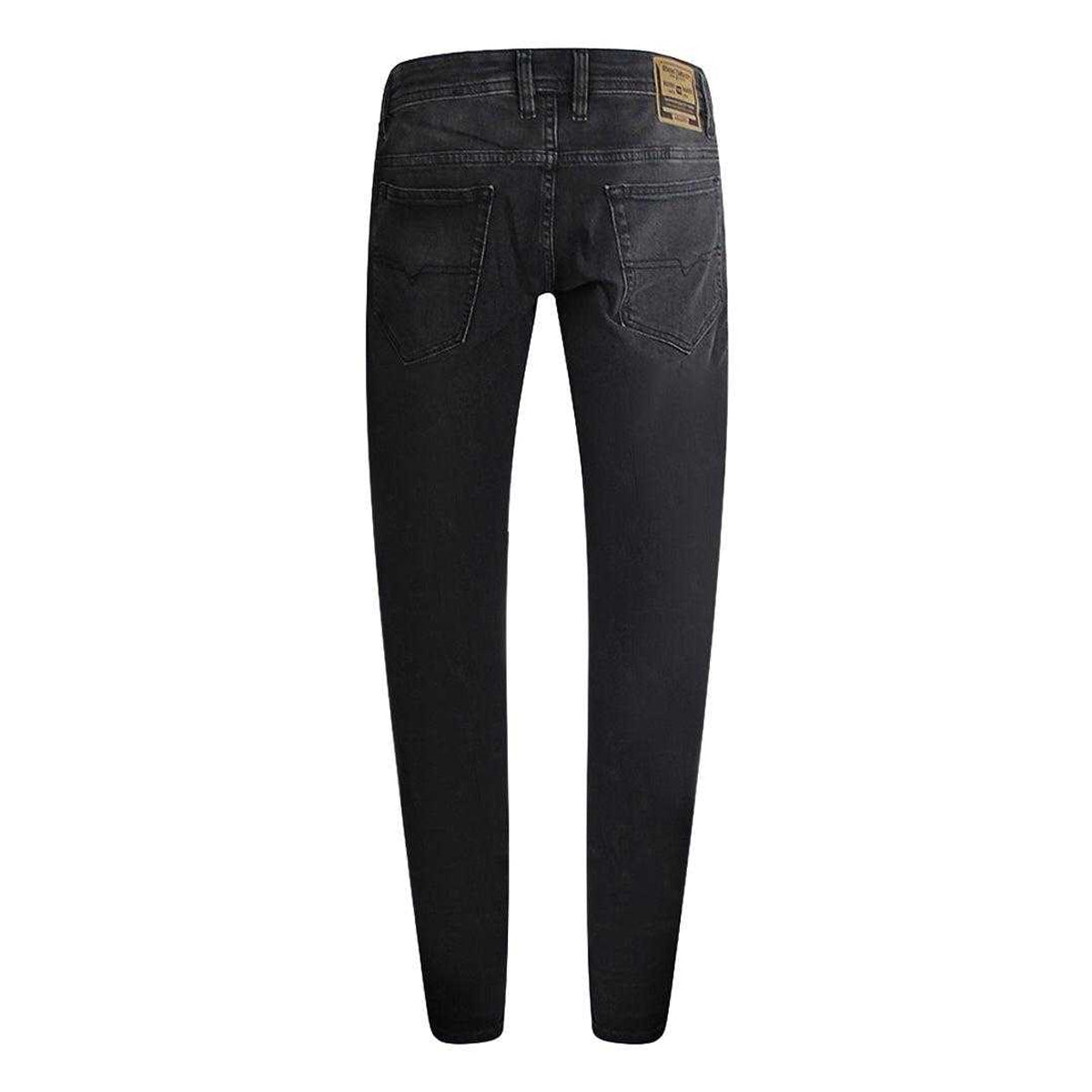 Black - Back - Diesel Mens Tommer-R Denim Faded Jeans