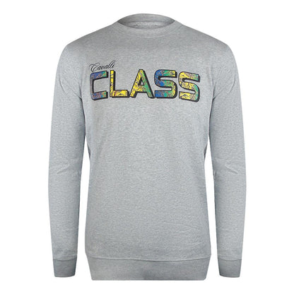 Grey Melange - Front - Cavalli Class Unisex Adult Floral Logo Sweatshirt
