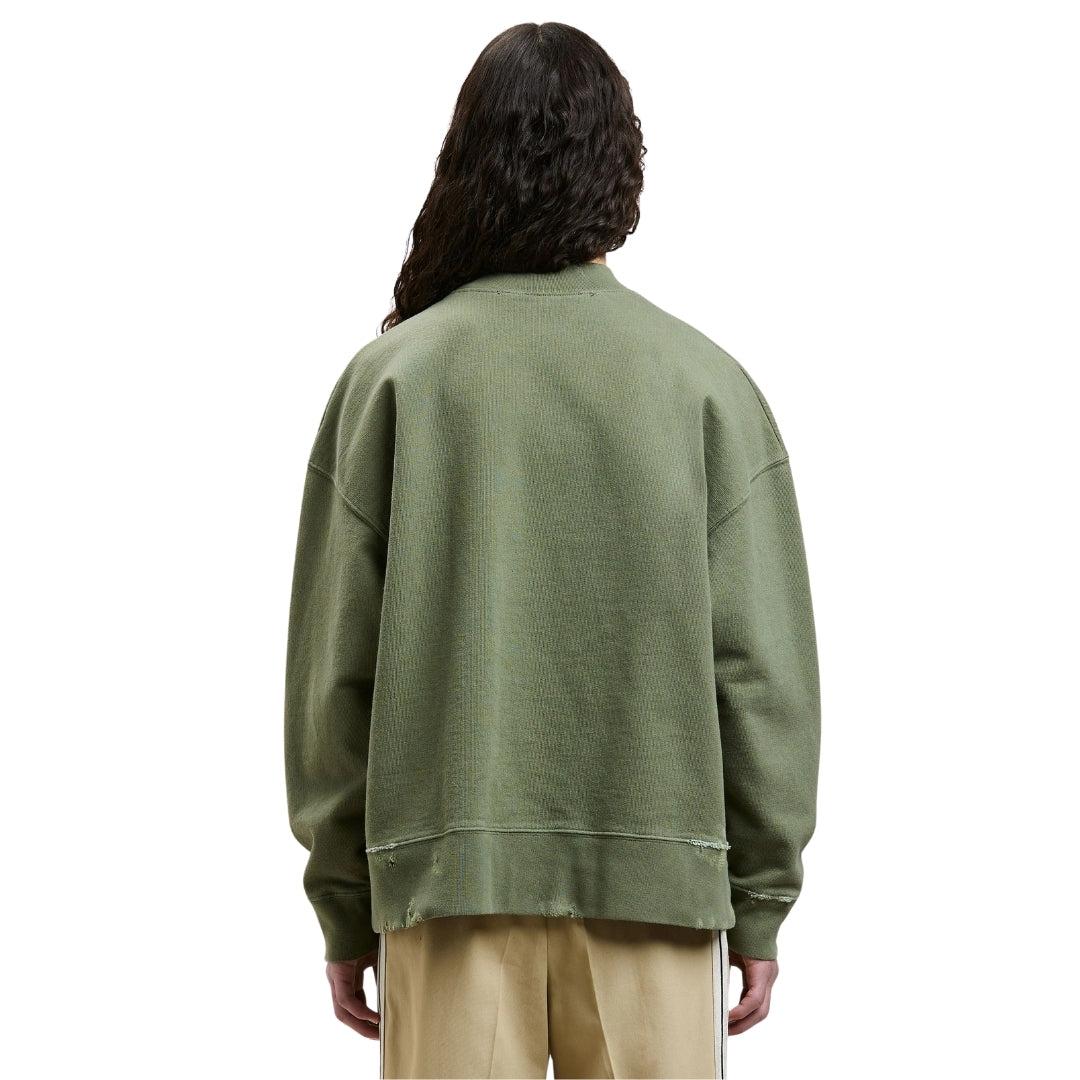 Green - Back - Palm Angels Unisex Adult Flames Sweatshirt