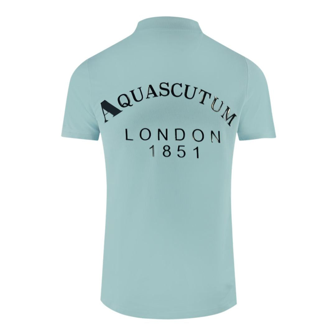Light Blue - Back - Aquascutum Mens London 1851 Polo Shirt